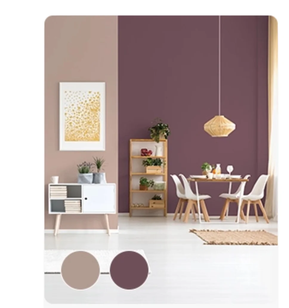 Plum and blush wall colour combination